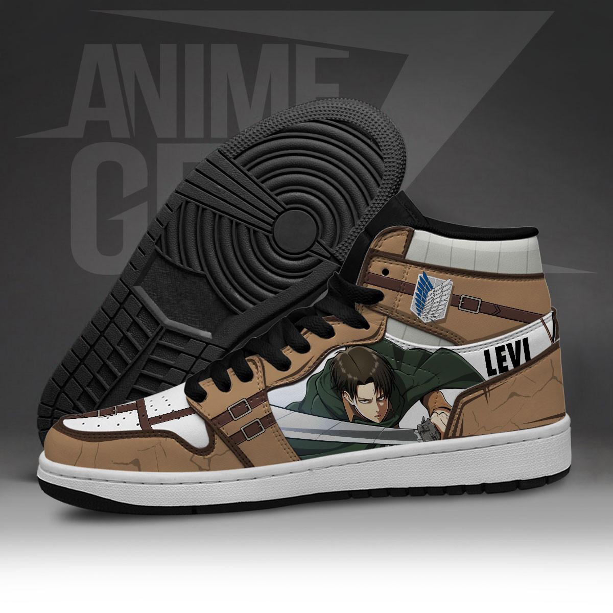 Attack On Titan JD Sneakers Levi Ackerman Custom Anime Shoes - Image 5