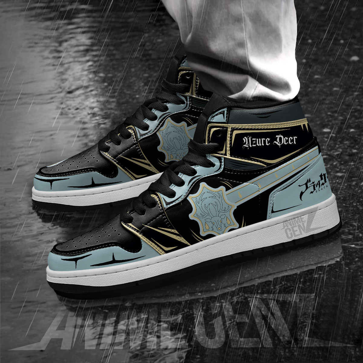 Azure Deer JD Sneakers Black Clover Custom Anime Shoes - Image 3