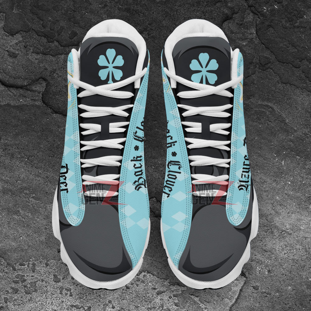 Back Clover Azure Deer Air Jordan 13 Custom Anime Shoes - Image 4