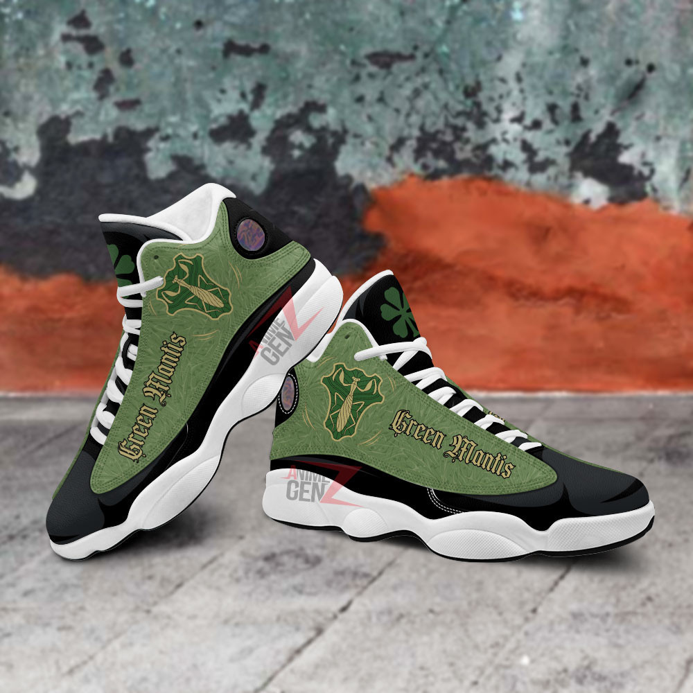 Back Clover Green Mantis Air Jordan 13 Custom Anime Shoes - Image 5