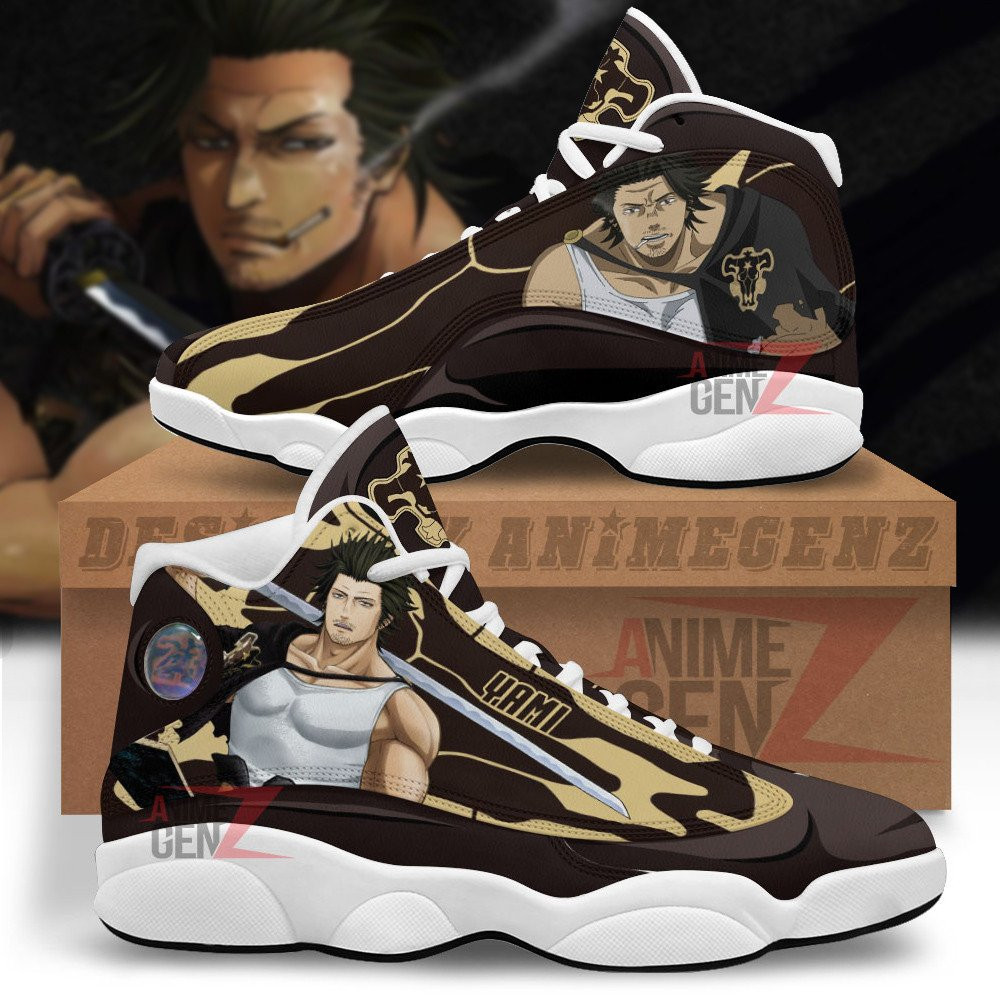 Black Clover Air Jordan 13 Sneakers Yami Sukehiro Black Bull Custom Anime Shoes