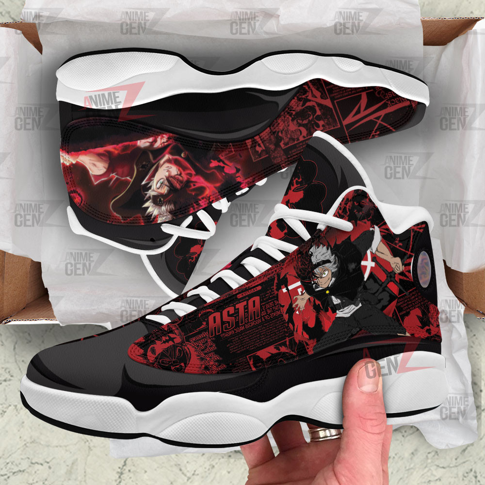 Black Clover Asta Air Jordan 13 Sneakers Custom Anime Shoes - Image 3