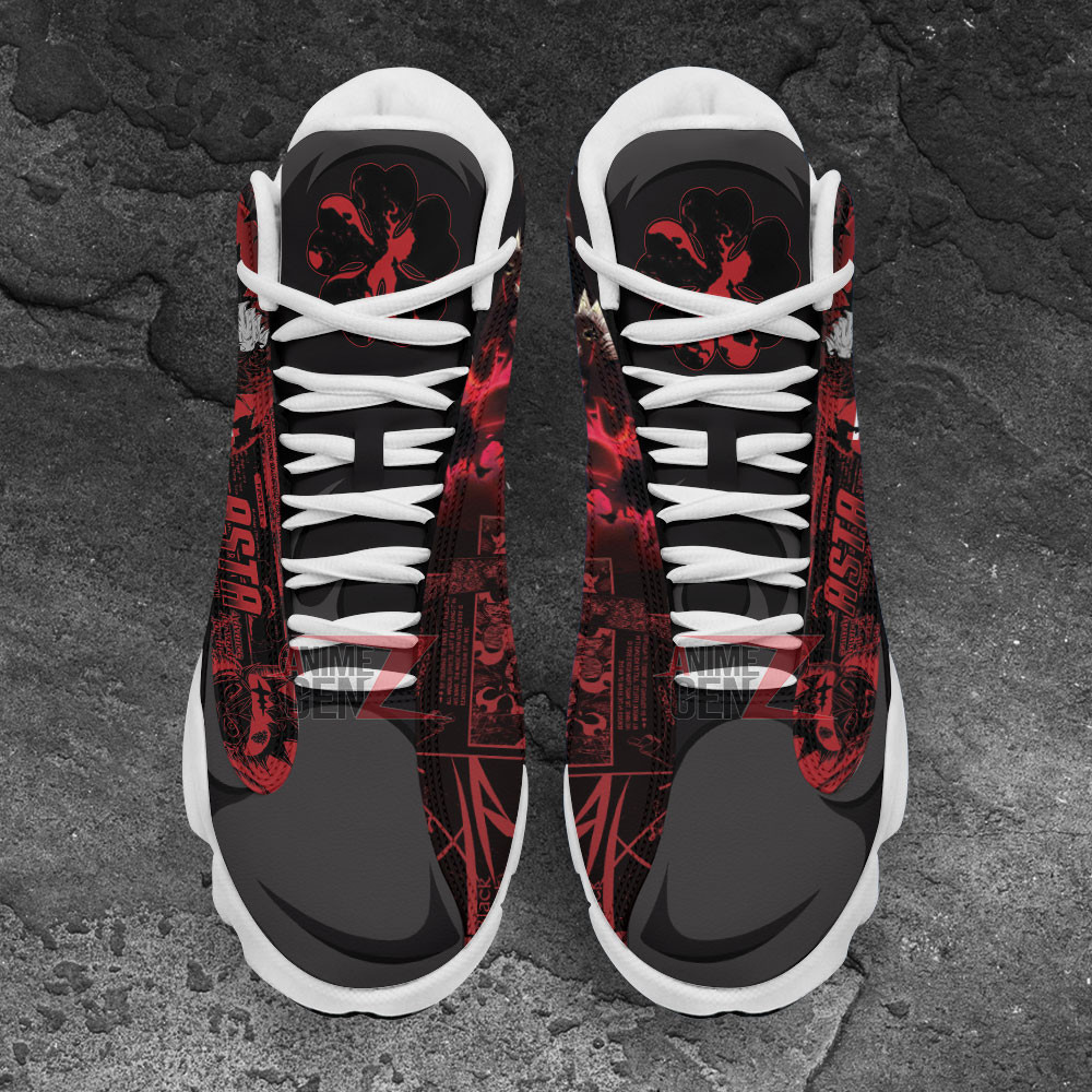 Black Clover Asta Air Jordan 13 Sneakers Custom Anime Shoes - Image 4