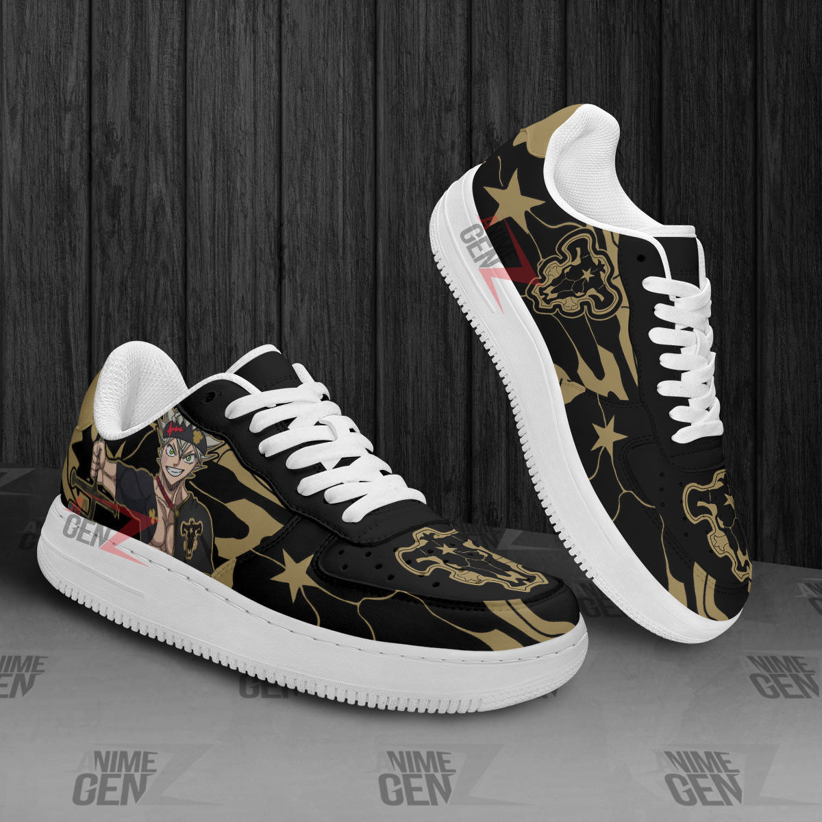 Black Clover Asta Black Bull Sneakers Custom Anime Shoes - Image 3