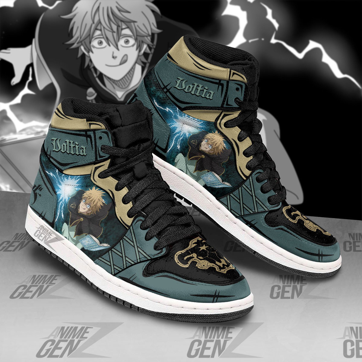Black Clover Luck Voltia JD Sneakers Custom Anime Shoes - Image 2