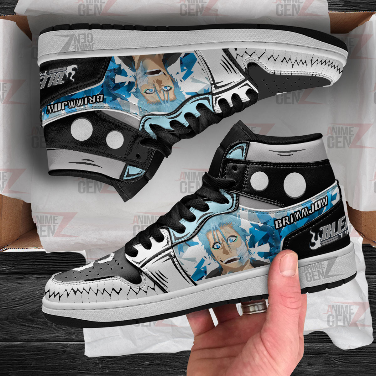 Bleach Grimmjow Jaegerjaquez JD Sneakers Custom Anime Shoes - Image 4