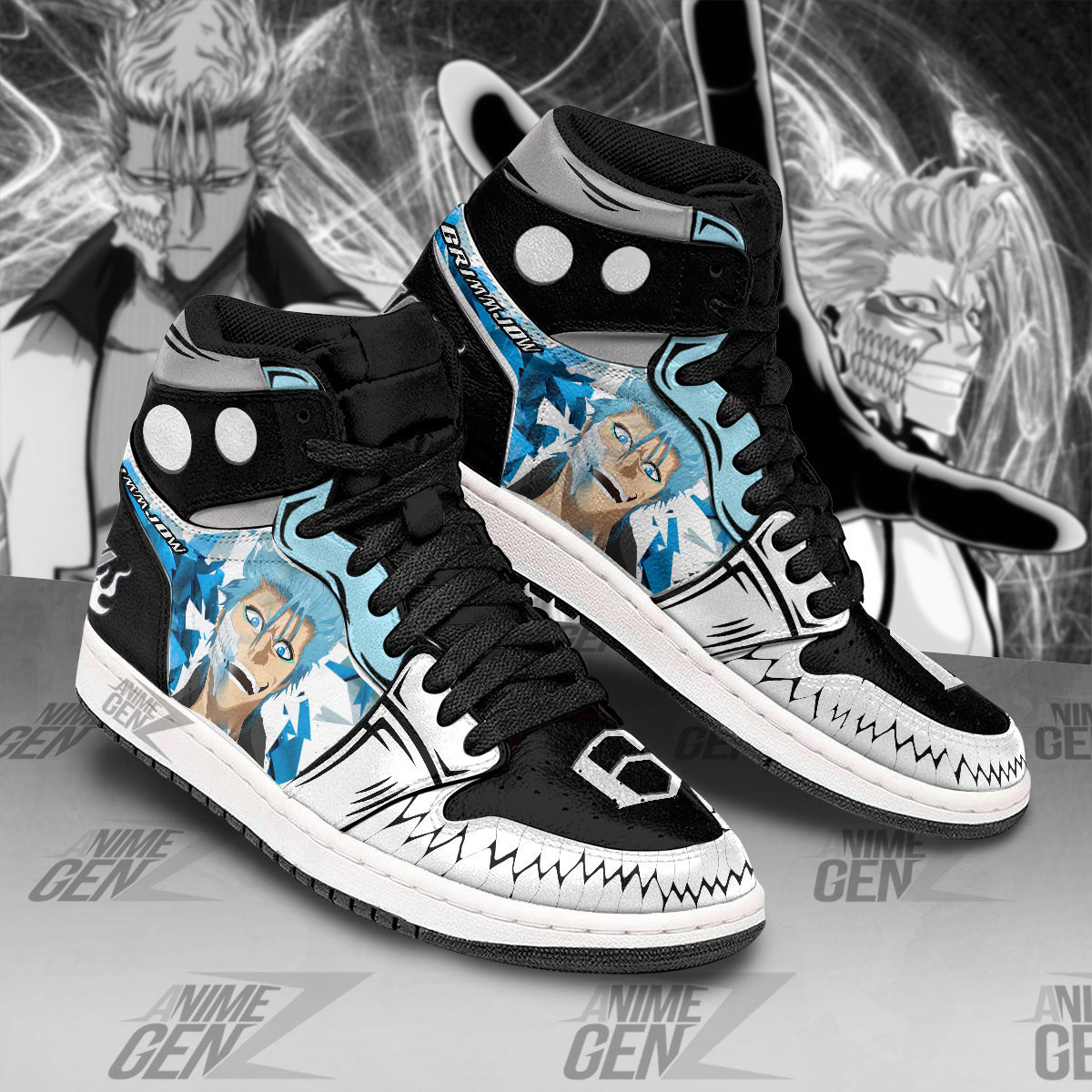 Bleach Grimmjow Jaegerjaquez JD Sneakers Custom Anime Shoes - Image 2