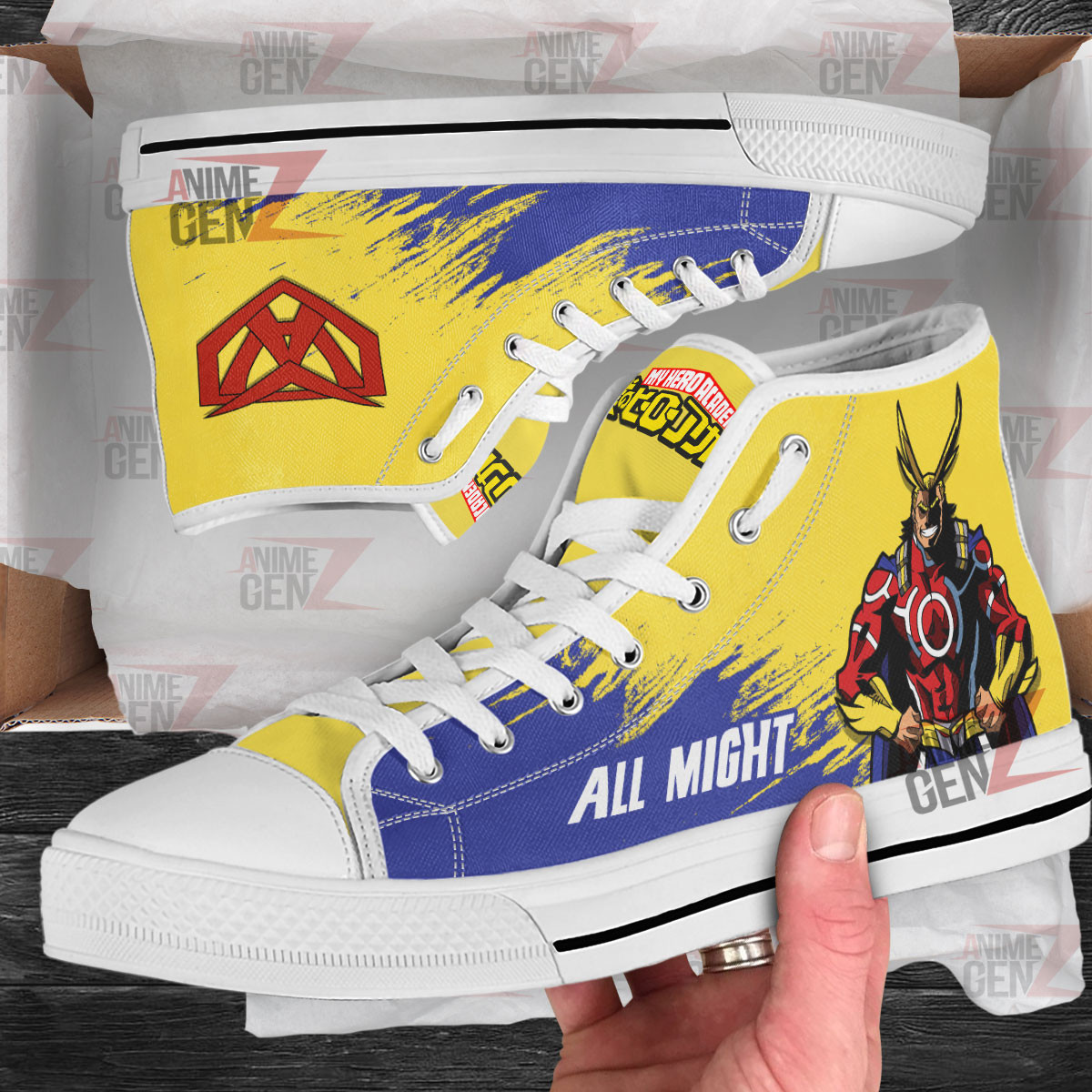 BNHA All Might High Top Shoes Custom Anime Shoes - Image 2