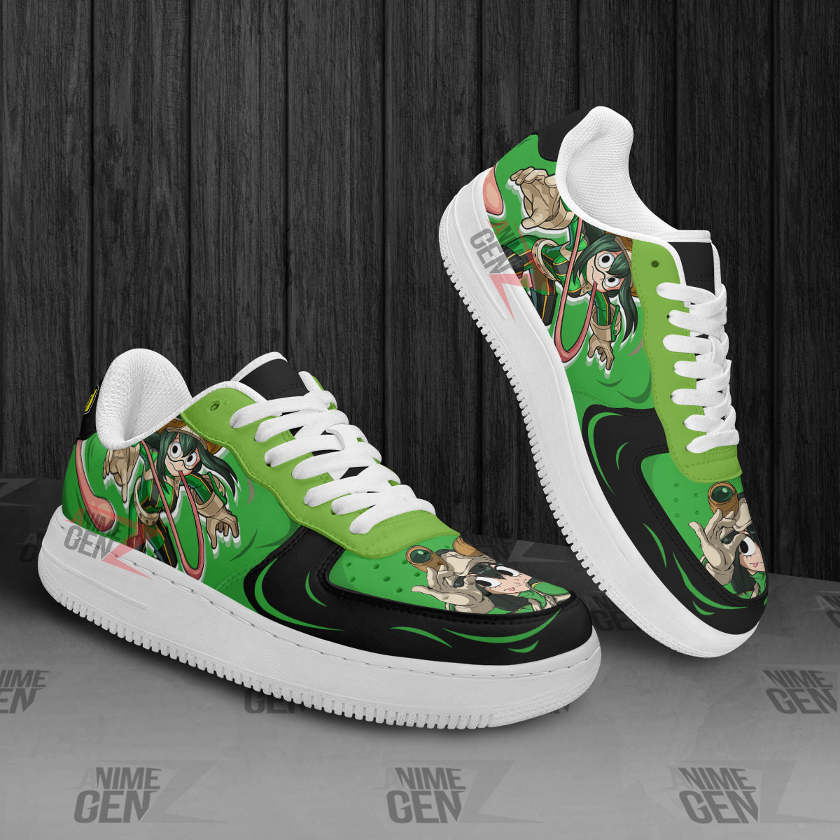 BNHA Asui Tsuyu Air Sneakers Custom Anime Shoes - Image 3
