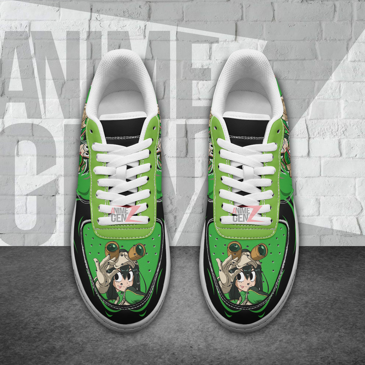 BNHA Asui Tsuyu Air Sneakers Custom Anime Shoes - Image 4