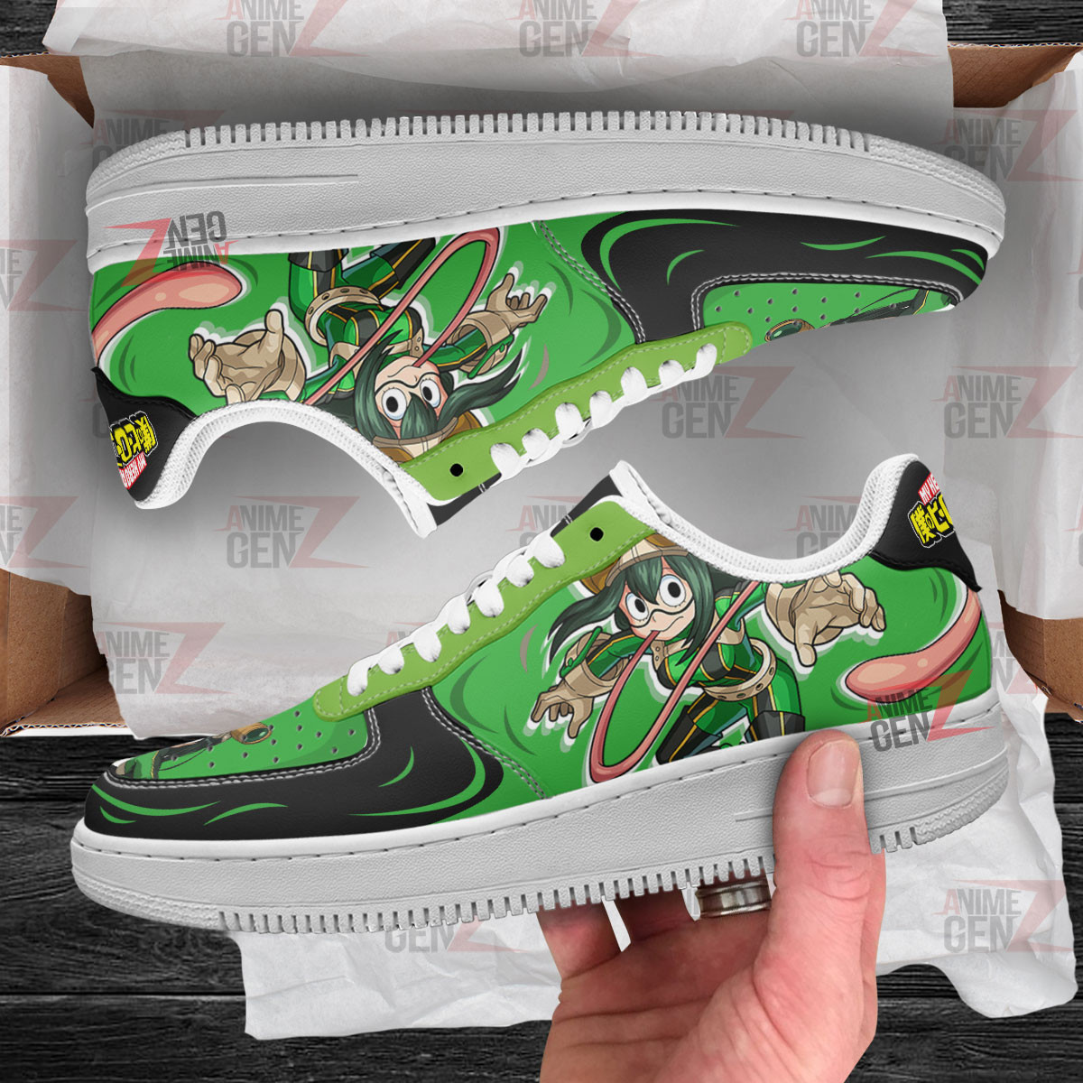 BNHA Asui Tsuyu Air Sneakers Custom Anime Shoes - Image 2