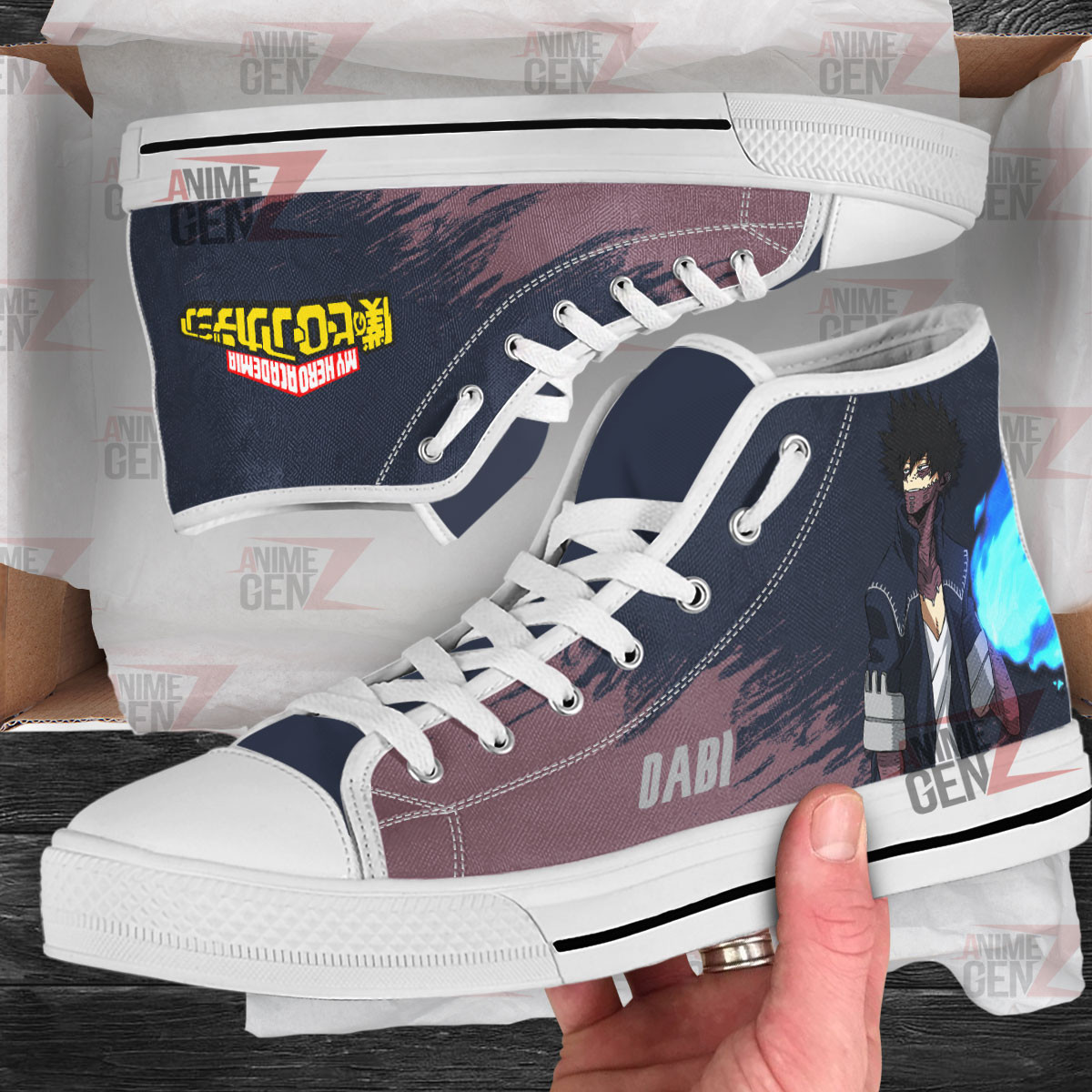 BNHA Dabi High Top Shoes Custom Anime Shoes - Image 2
