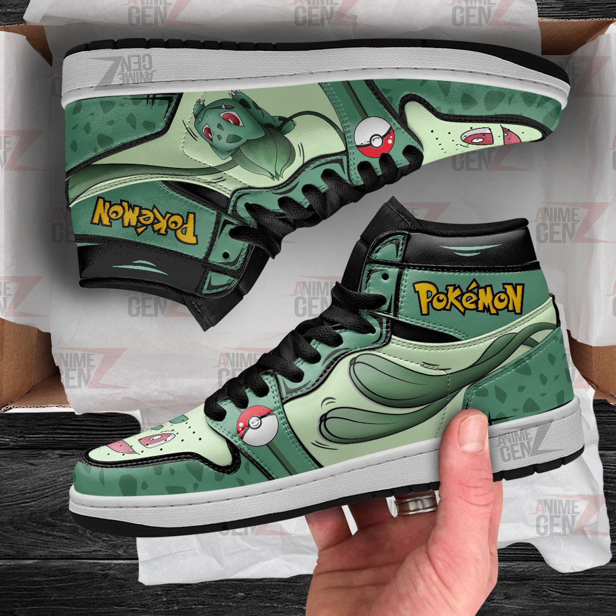 Bulbasaur JD Sneakers Pokemon Custom Anime Shoes - Image 4