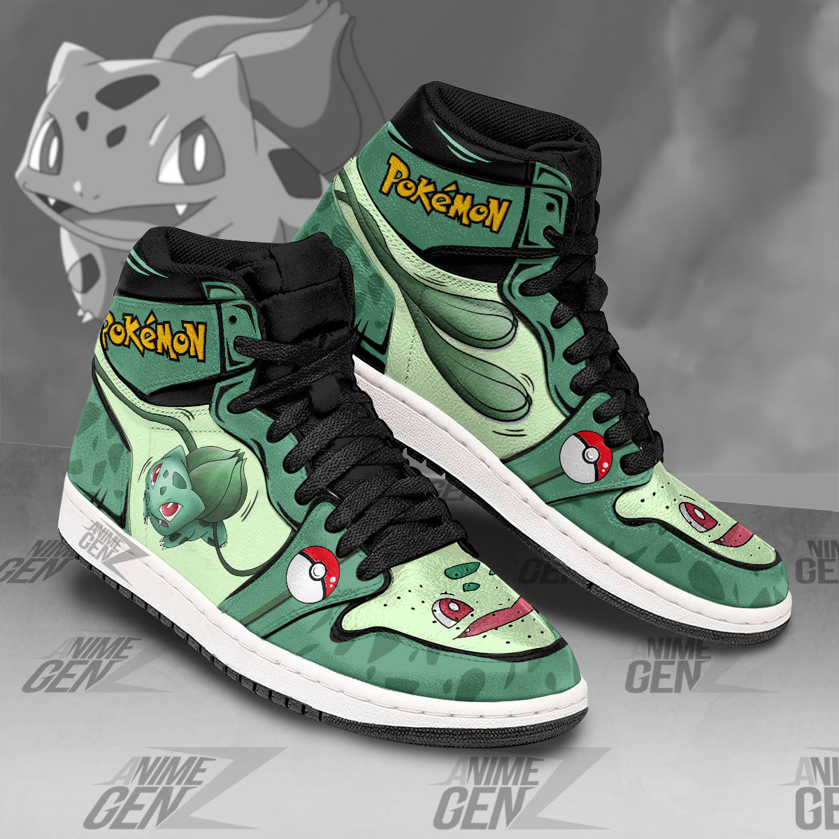 Bulbasaur JD Sneakers Pokemon Custom Anime Shoes - Image 2
