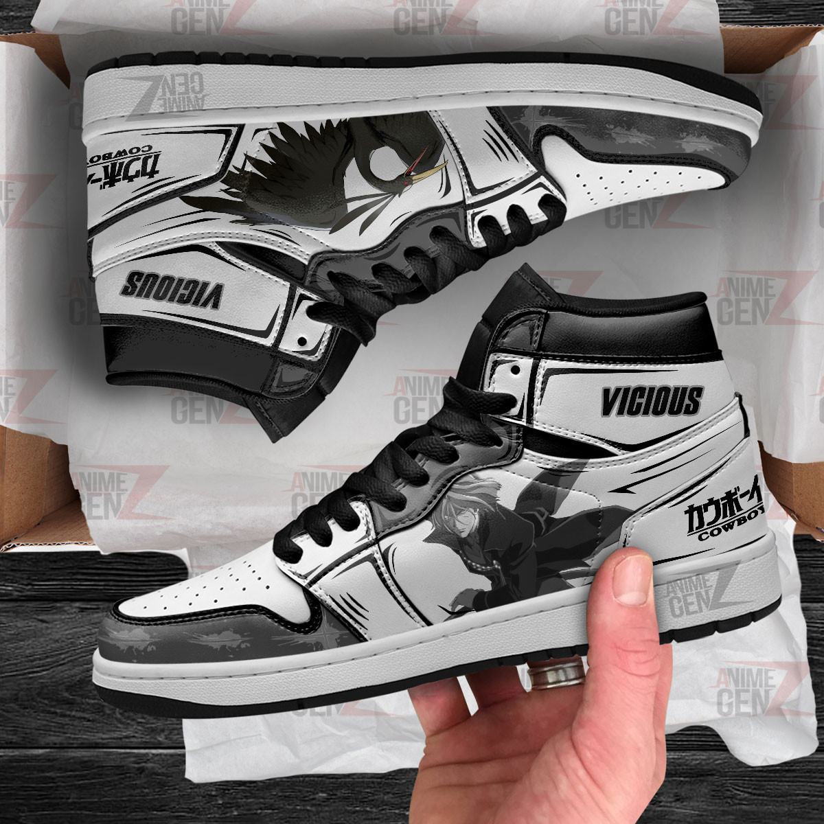 Cowboy Bebop Vicious JD Sneakers Custom Anime Shoes - Image 4