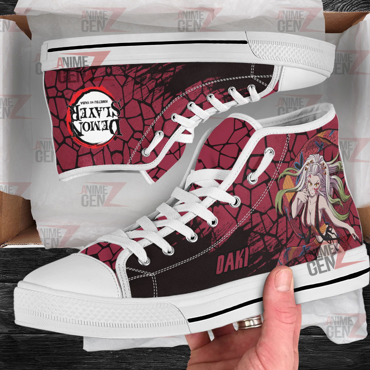 Demon Slayer Daki High Top Shoes Custom Anime Shoes - Image 2