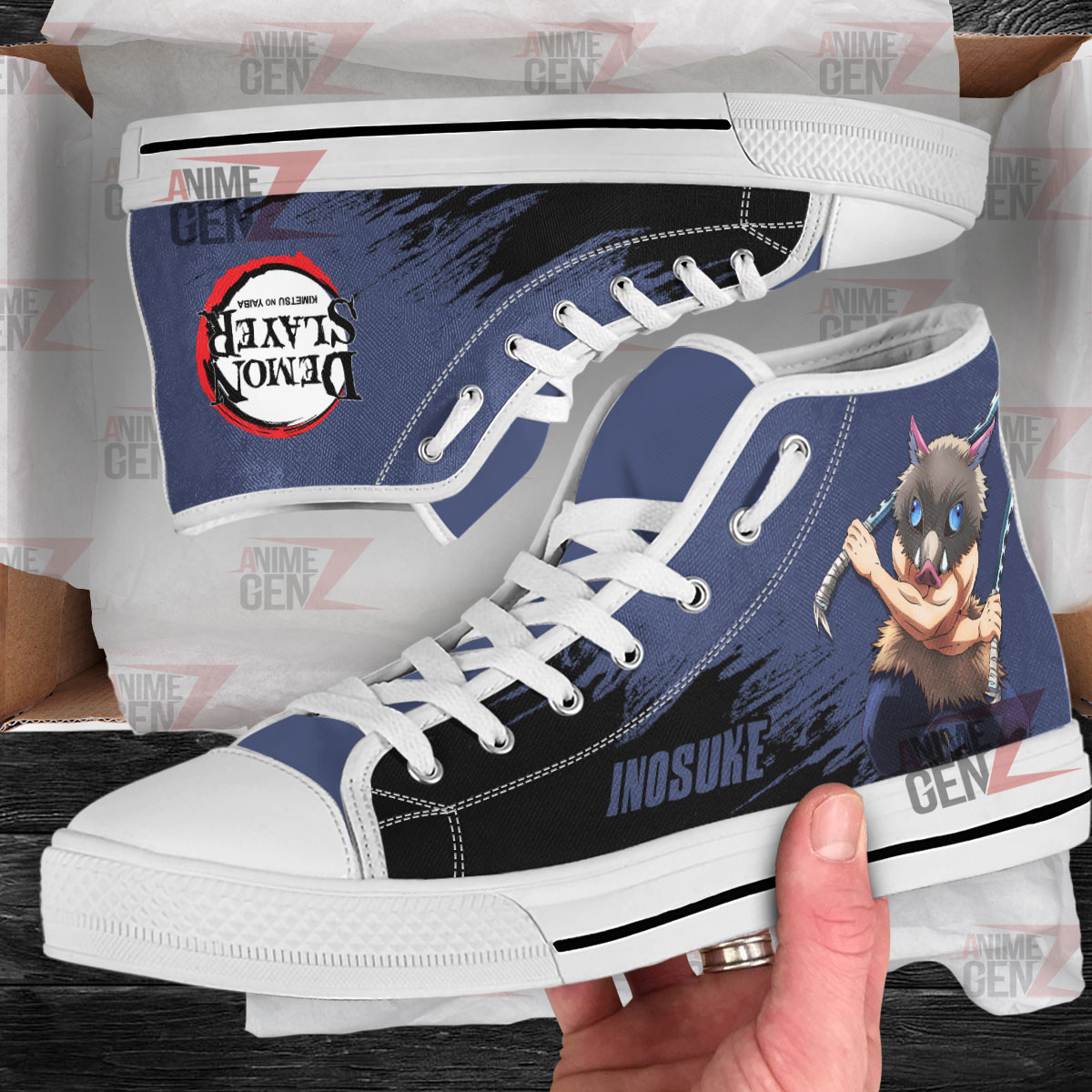 Demon Slayer Inosuke High Top Shoes Custom Anime Shoes - Image 2