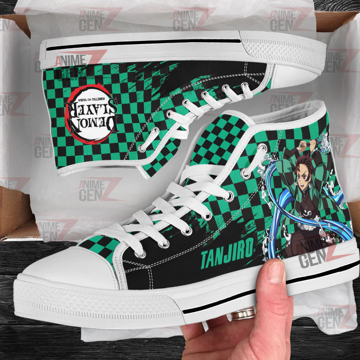 Demon Slayer Kamando Tanjiro High Top Shoes Custom Anime Shoes - Image 2