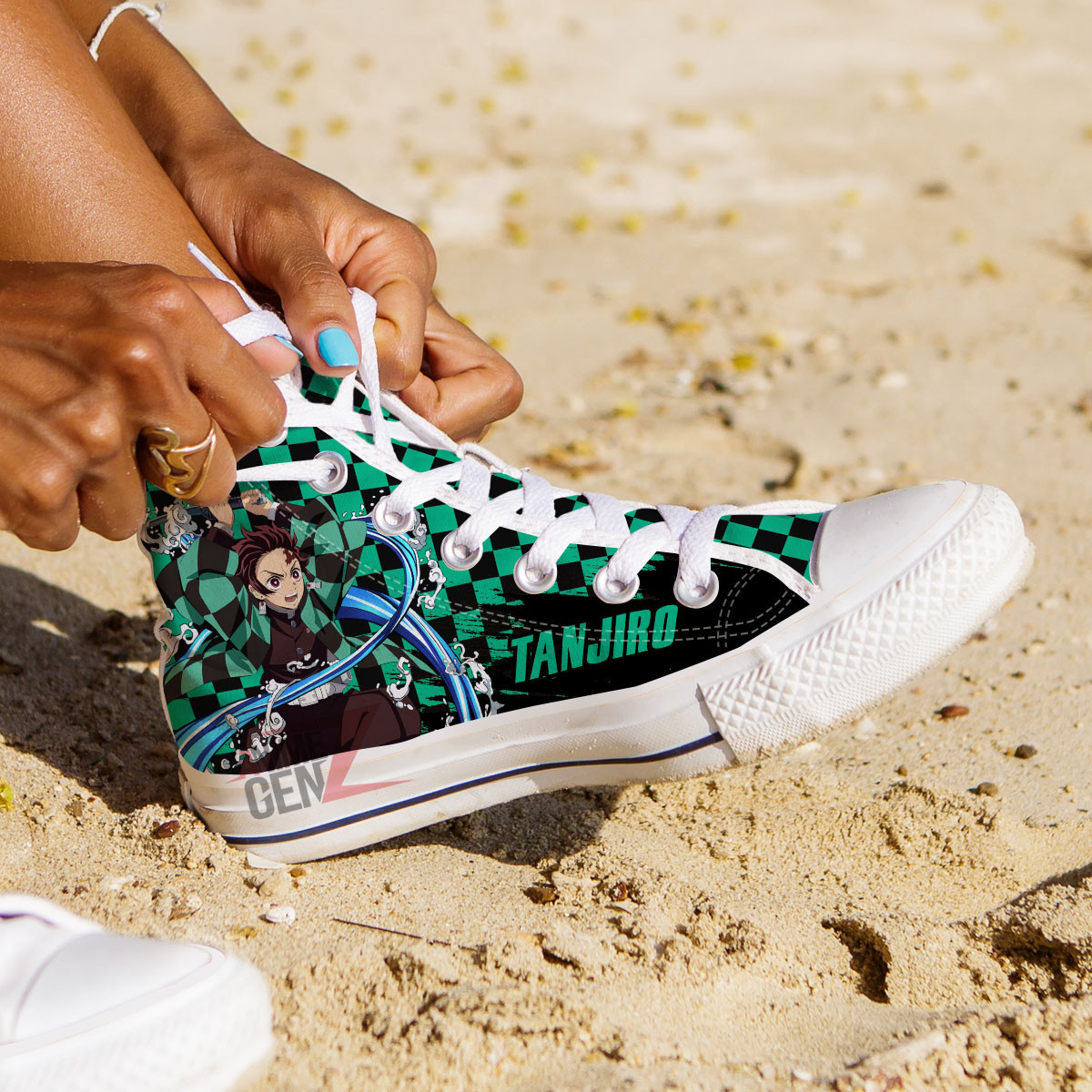 Demon Slayer Kamando Tanjiro High Top Shoes Custom Anime Shoes - Image 3