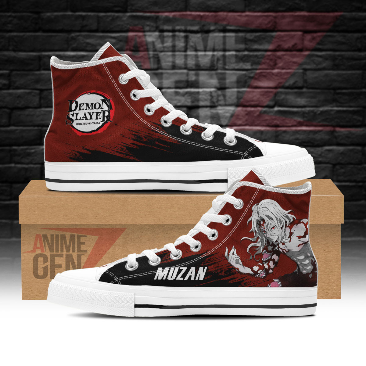 Demon Slayer Muzan High Top Shoes Custom Anime Shoes