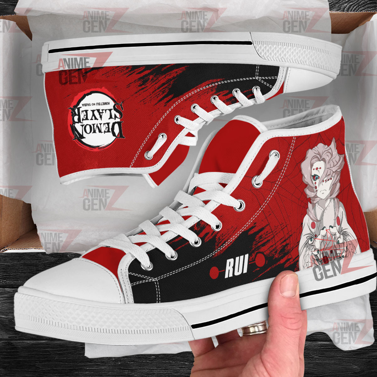 Demon Slayer Rui High Top Shoes Custom Anime Shoes - Image 2
