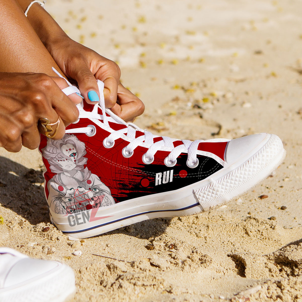 Demon Slayer Rui High Top Shoes Custom Anime Shoes - Image 3