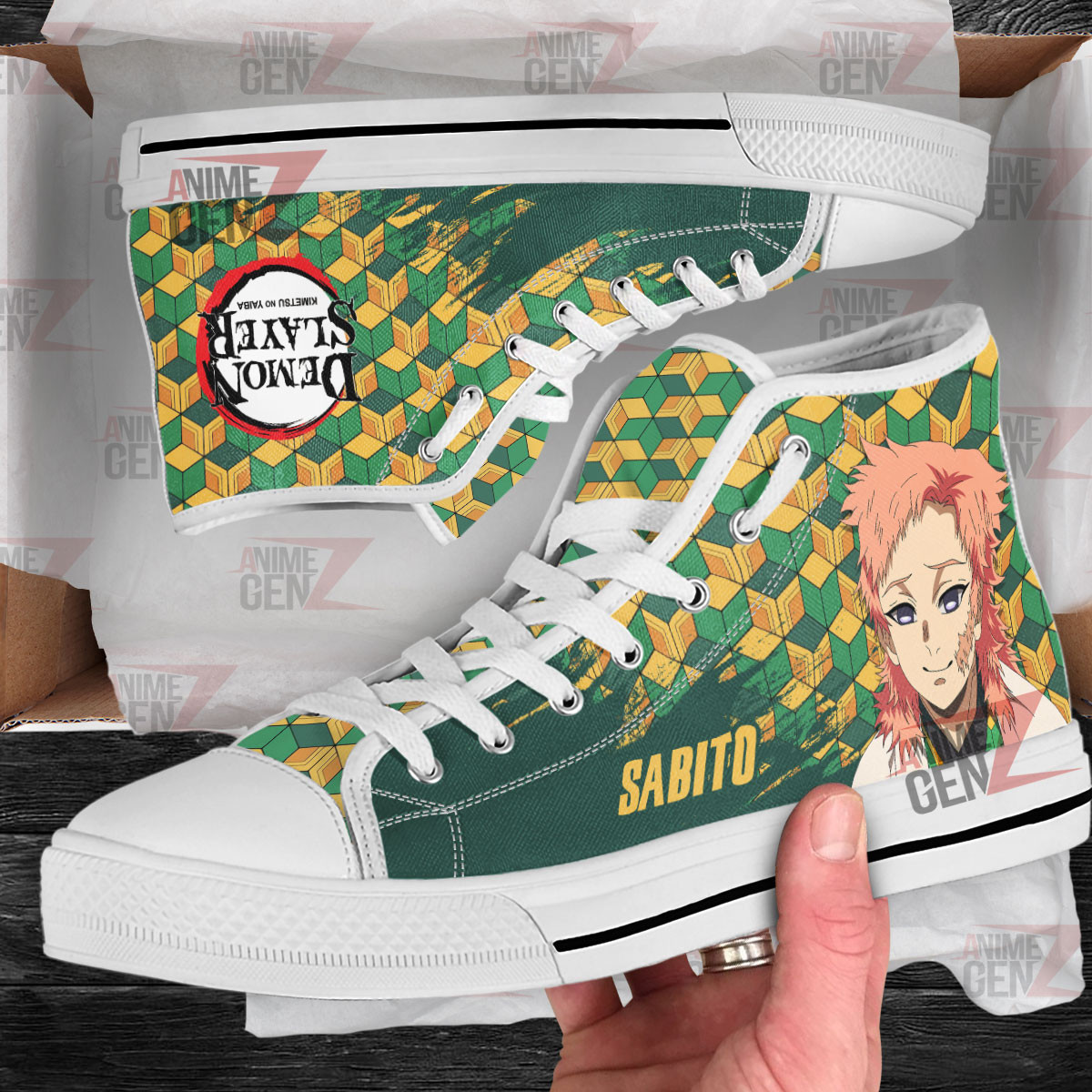 Demon Slayer Sabito High Top Shoes Custom Anime Shoes - Image 2