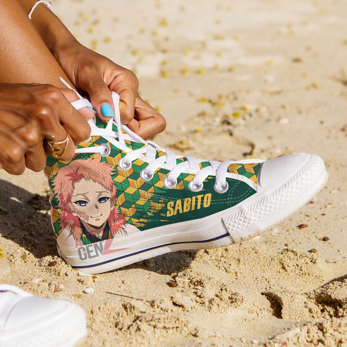 Demon Slayer Sabito High Top Shoes Custom Anime Shoes - Image 3