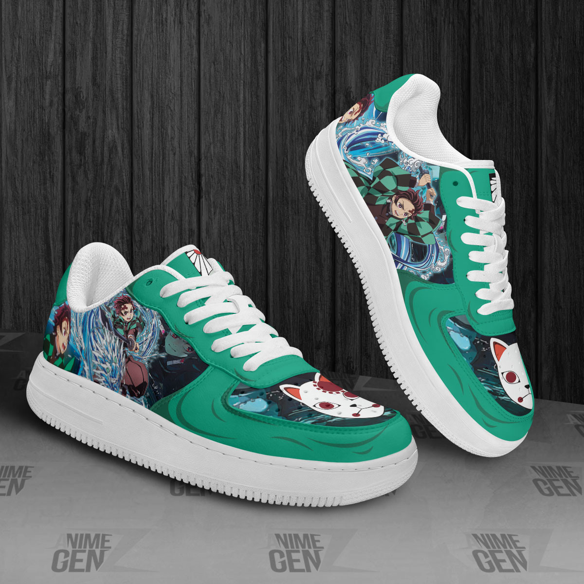 Demon Slayer Tajiro Air Sneakers Water Breathing Custom Anime Shoes - Image 2