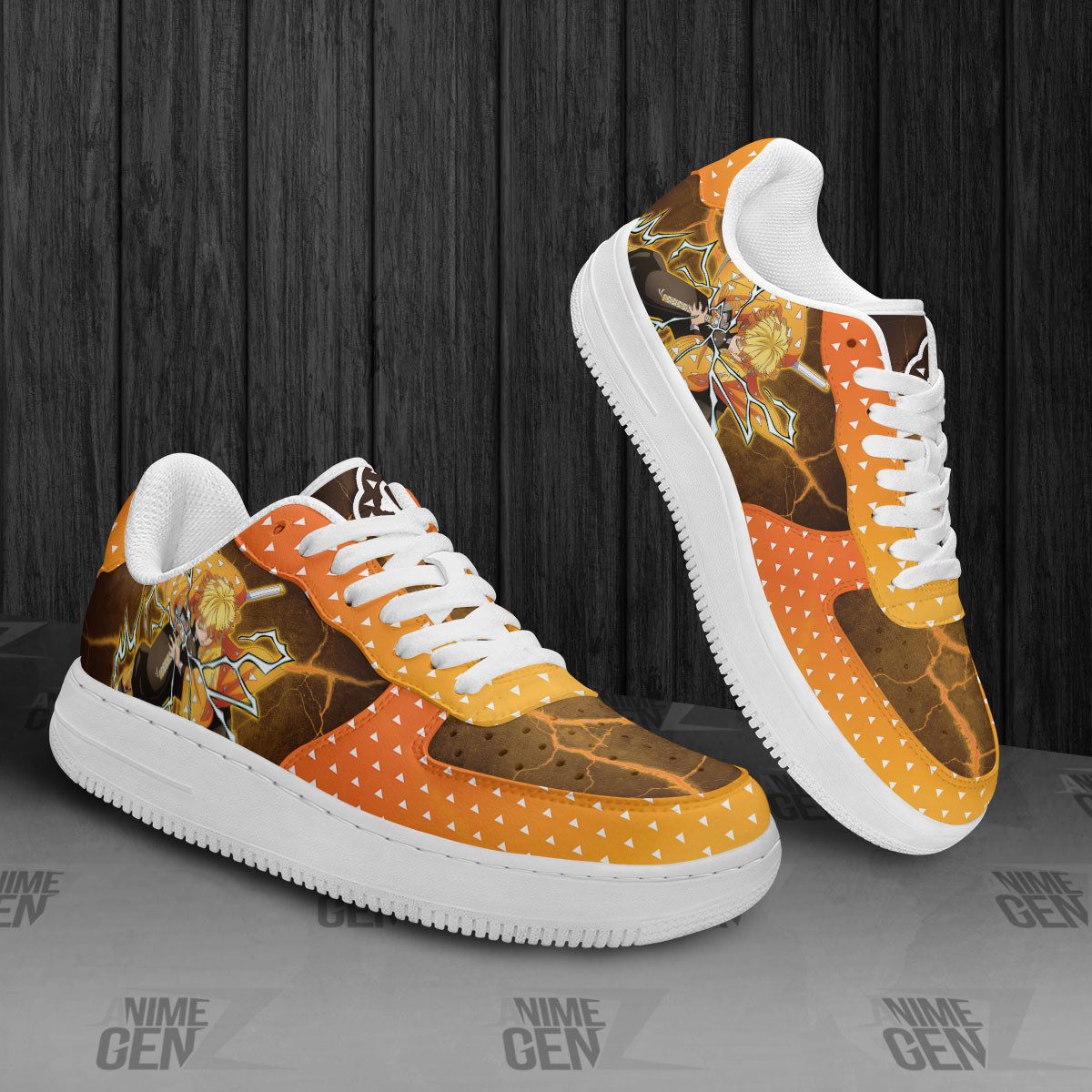 Demon Slayer Zenitsu Air Sneakers Custom Anime Shoes - Image 2