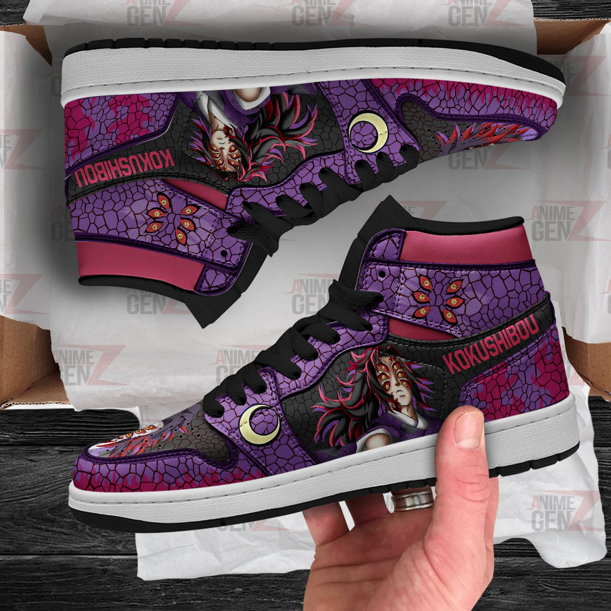 Demon Slayers Kokushibou JD Sneakers Custom Anime Shoes - Image 4