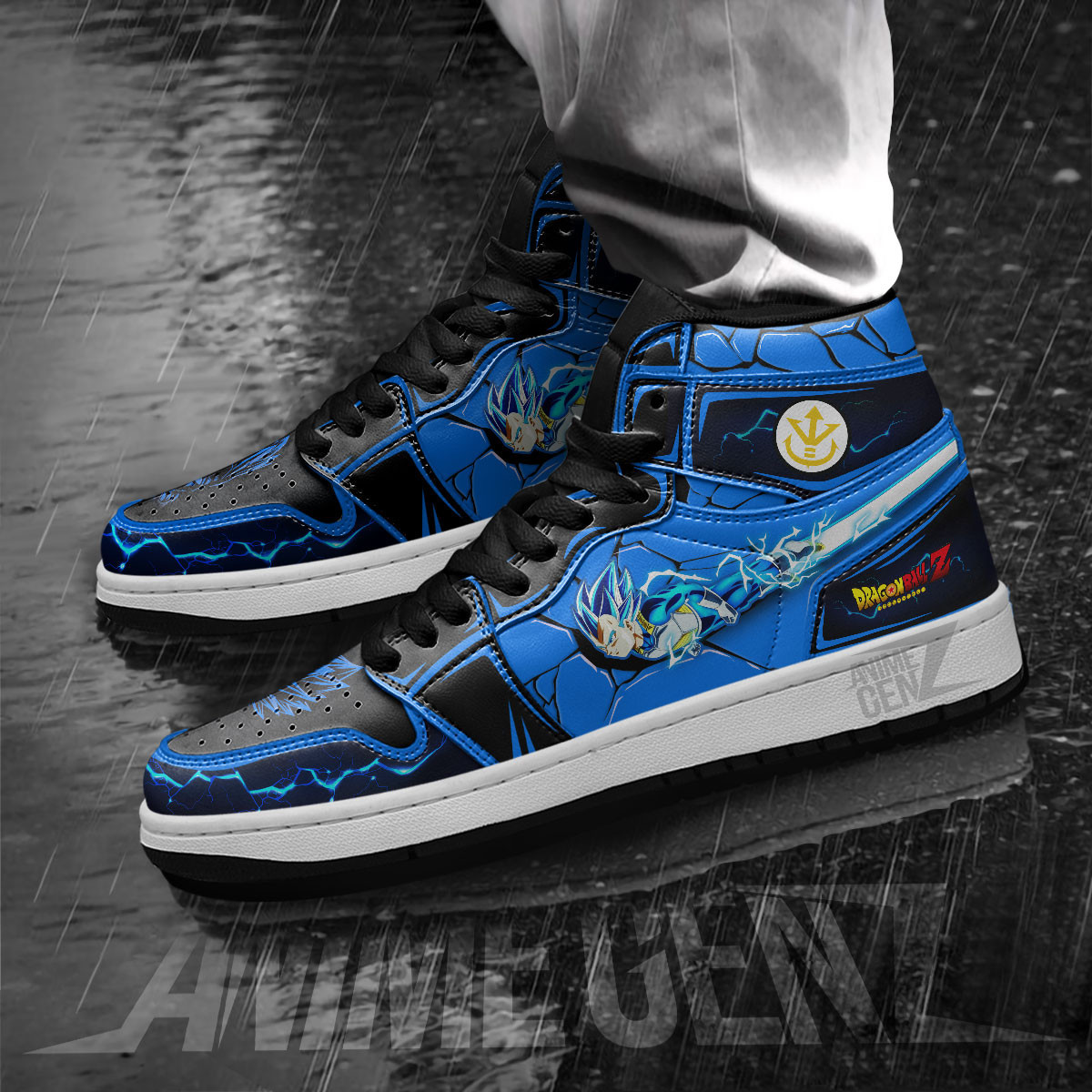Dragon Ball Vegeta Super Saiyan Blue JD Sneakers Custom Anime Shoes - Image 3