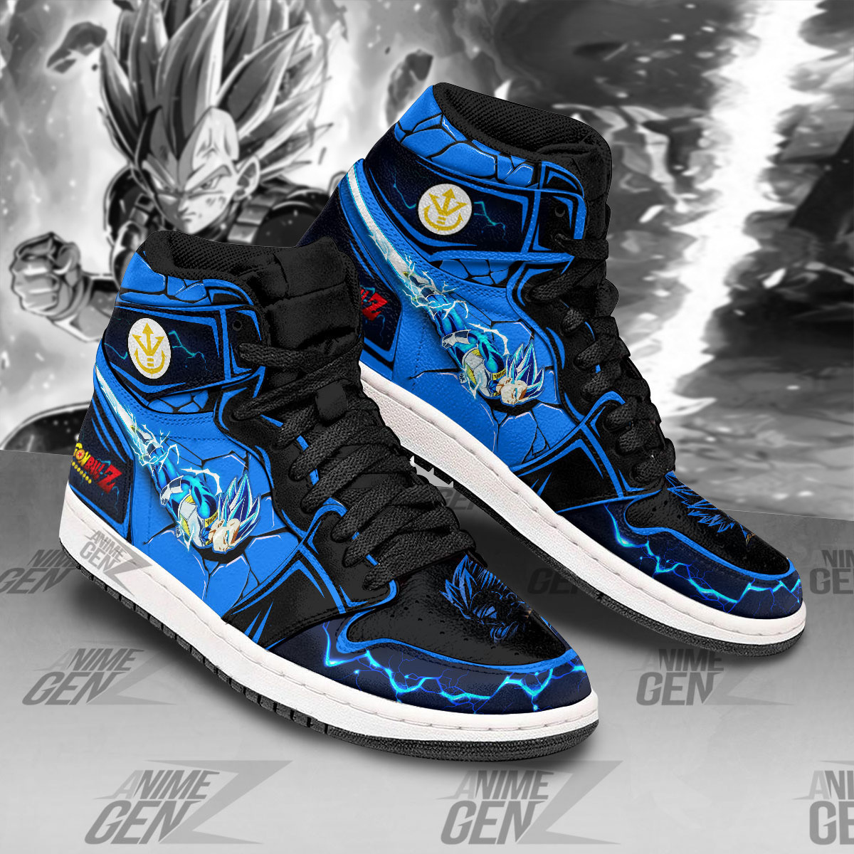 Dragon Ball Vegeta Super Saiyan Blue JD Sneakers Custom Anime Shoes - Image 2