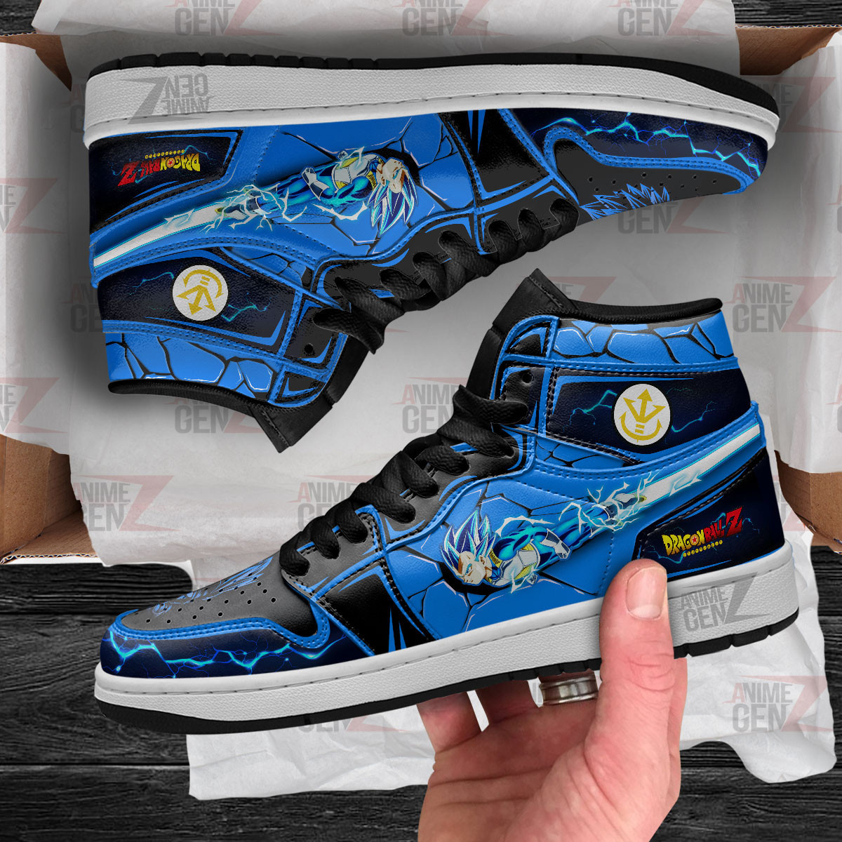 Dragon Ball Vegeta Super Saiyan Blue JD Sneakers Custom Anime Shoes - Image 4