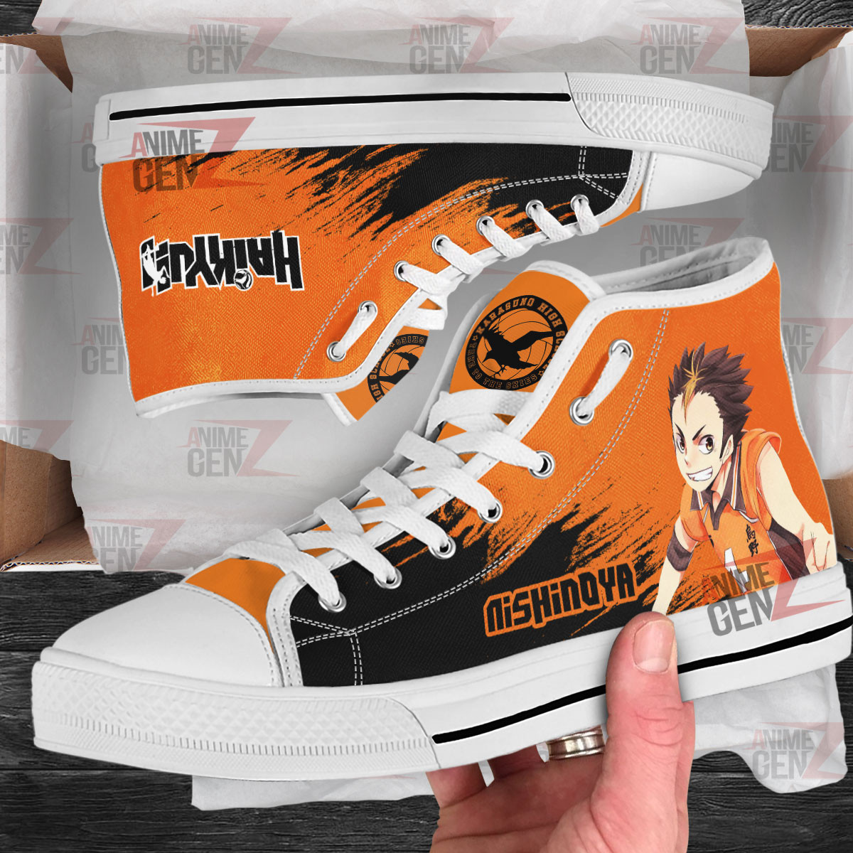Haikyuu Nishinoya Yuu High Top Shoes Custom Anime Shoes - Image 2