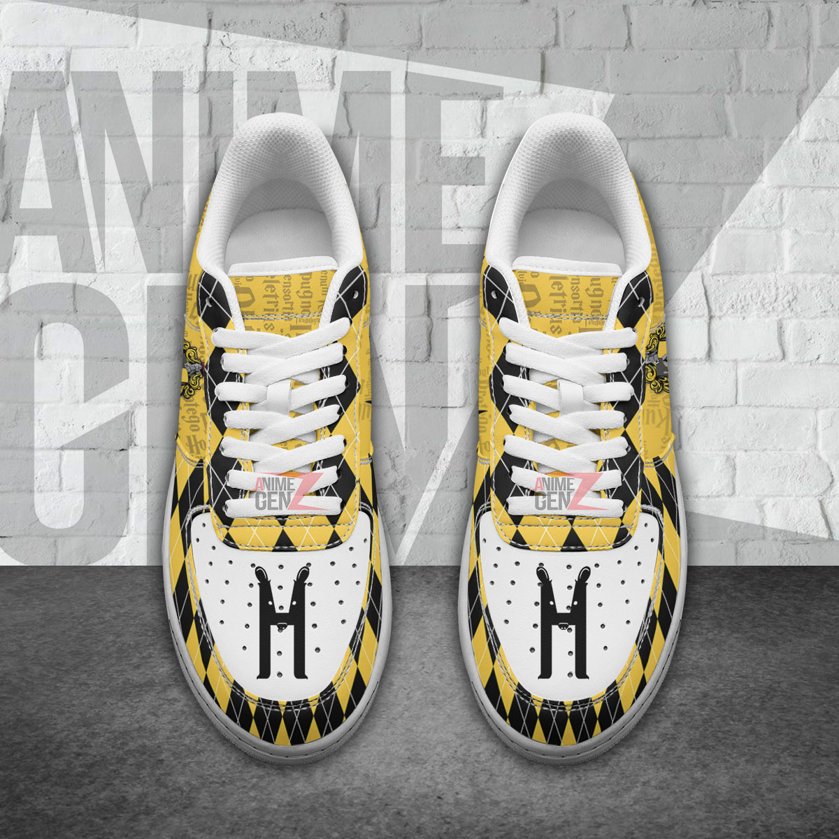 Harry Potter Hufflepuff Air Force Sneakers Custom Anime Shoes - Image 4