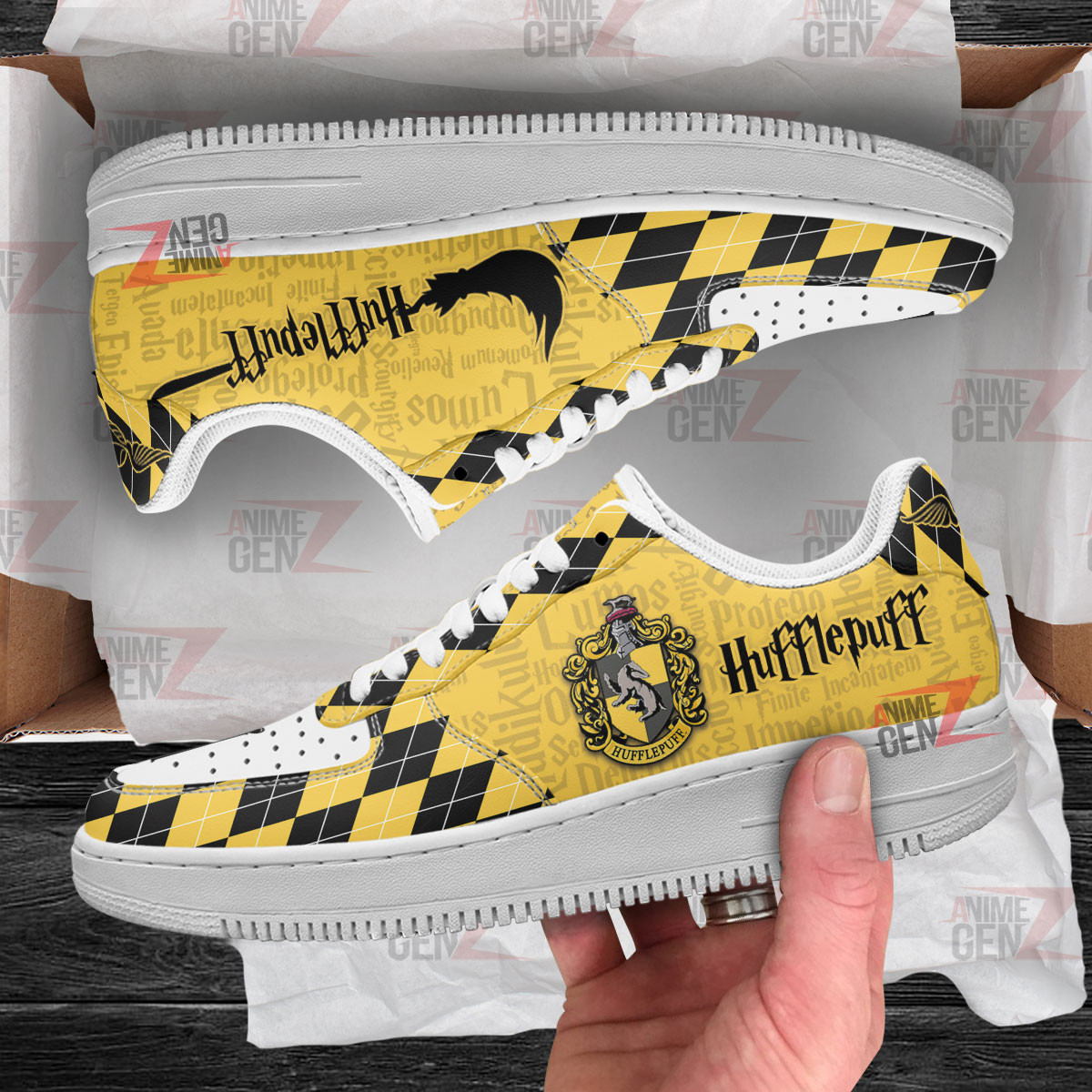 Harry Potter Hufflepuff Air Force Sneakers Custom Anime Shoes - Image 2