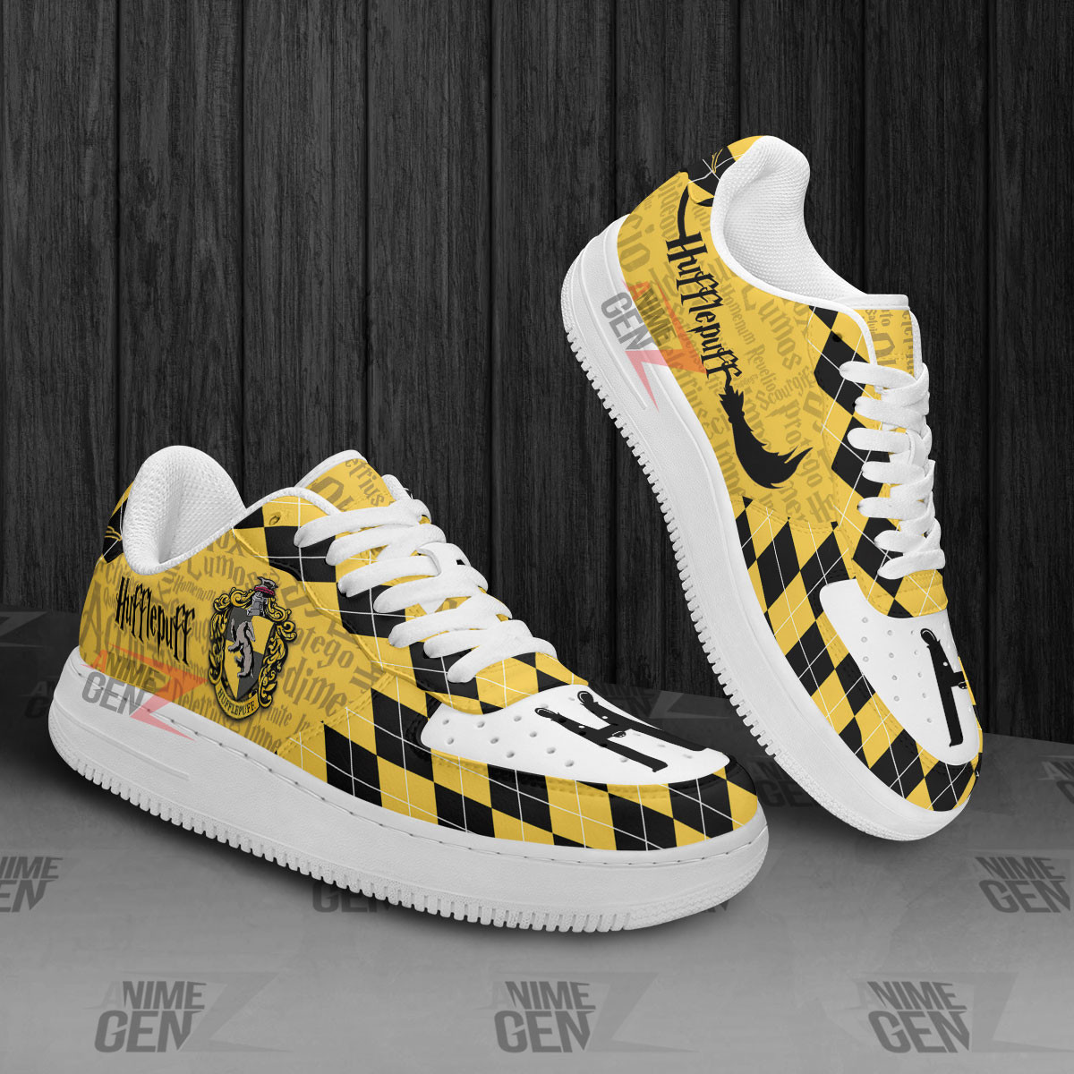 Harry Potter Hufflepuff Air Force Sneakers Custom Anime Shoes - Image 3