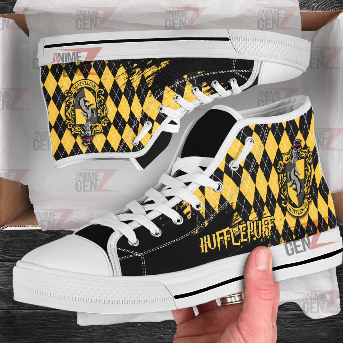 Harry Potter Hufflepuff High Top Shoes Custom Anime Shoes - Image 2