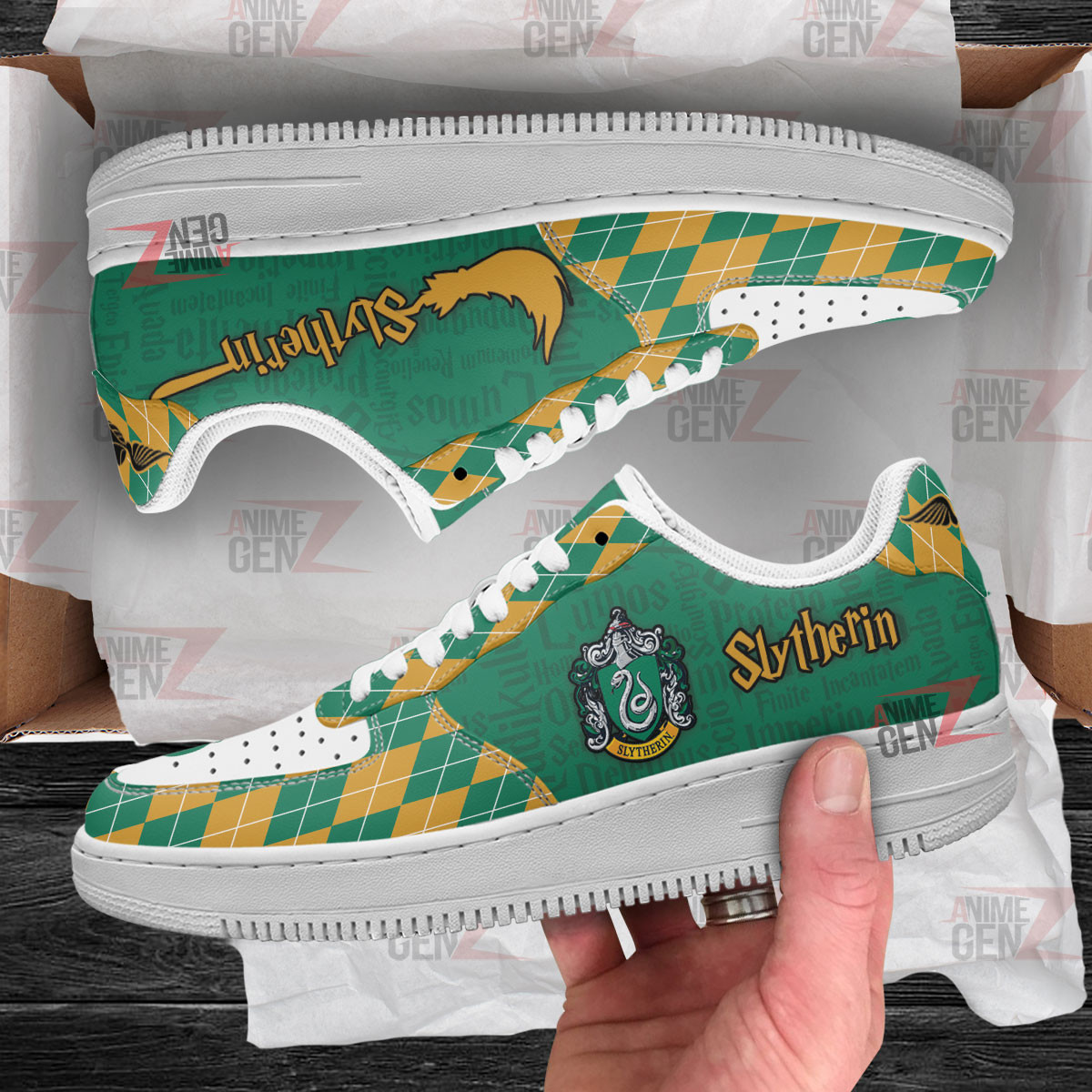 Harry Potter Slytherin Air Force Sneakers Custom Anime Shoes - Image 2