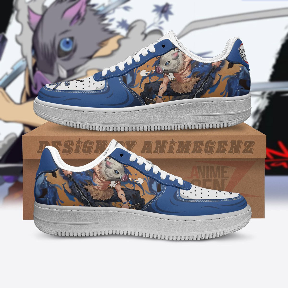 Inosuke Rengoku Air Sneakers Demon Slayer Custom Anime Shoes