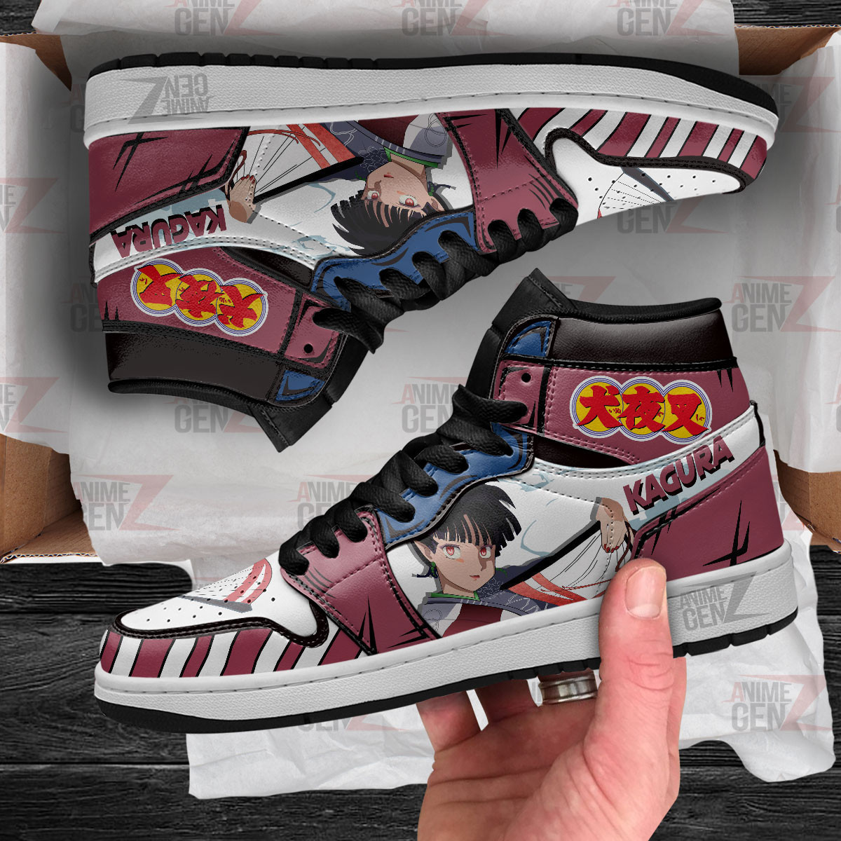 Inuyasha Kagura JD Sneakers Inuyasha Custom Anime Shoes - Image 4