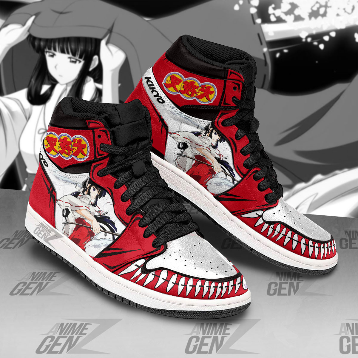 Inuyasha Kikyo JD Sneakers Inuyasha Custom Anime Shoes - Image 2