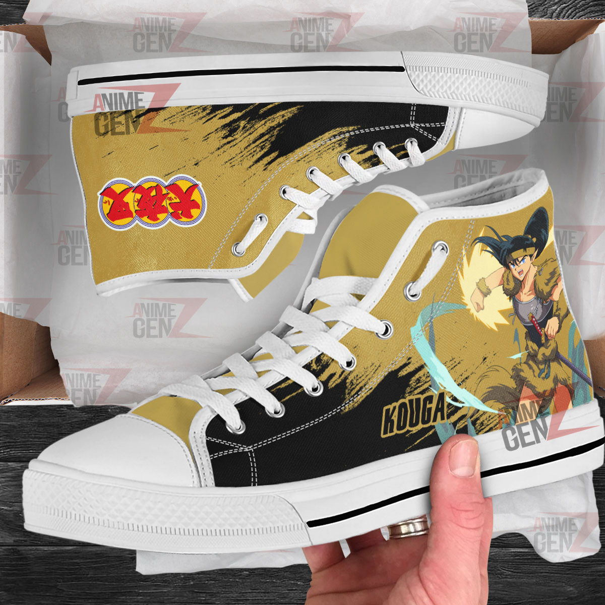 Inuyasha Kouga High Top Shoes Custom Anime Shoes - Image 2
