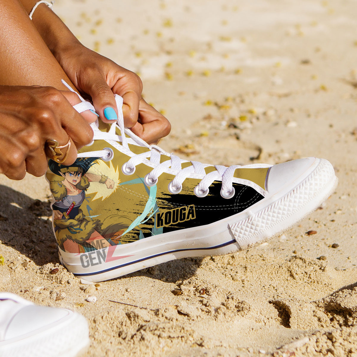 Inuyasha Kouga High Top Shoes Custom Anime Shoes - Image 3