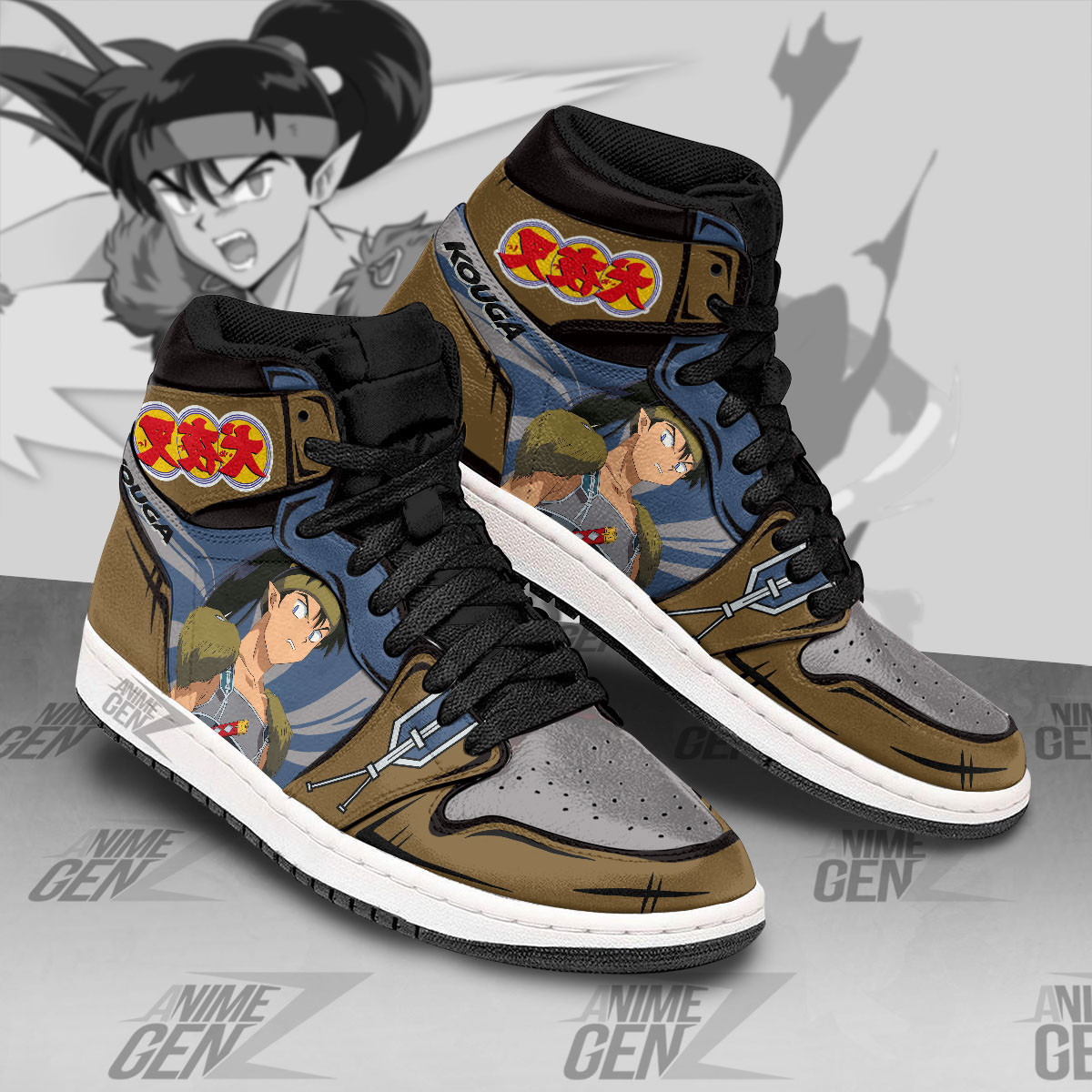 Inuyasha Kouga JD Sneakers Inuyasha Custom Anime Shoes - Image 2