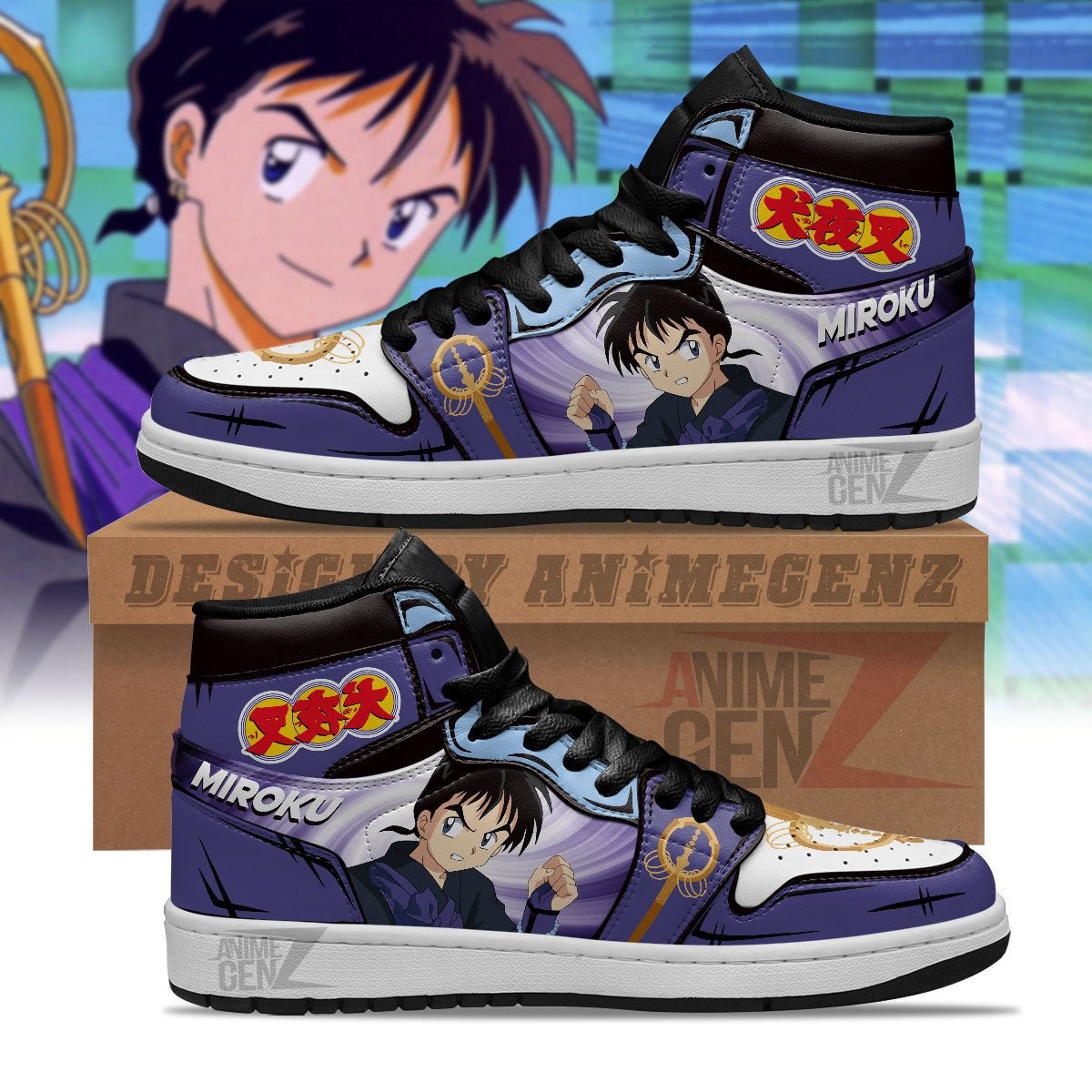 Inuyasha Miroku JD Sneakers Inuyasha Custom Anime Shoes