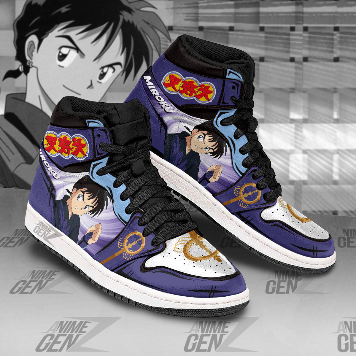 Inuyasha Miroku JD Sneakers Inuyasha Custom Anime Shoes - Image 2