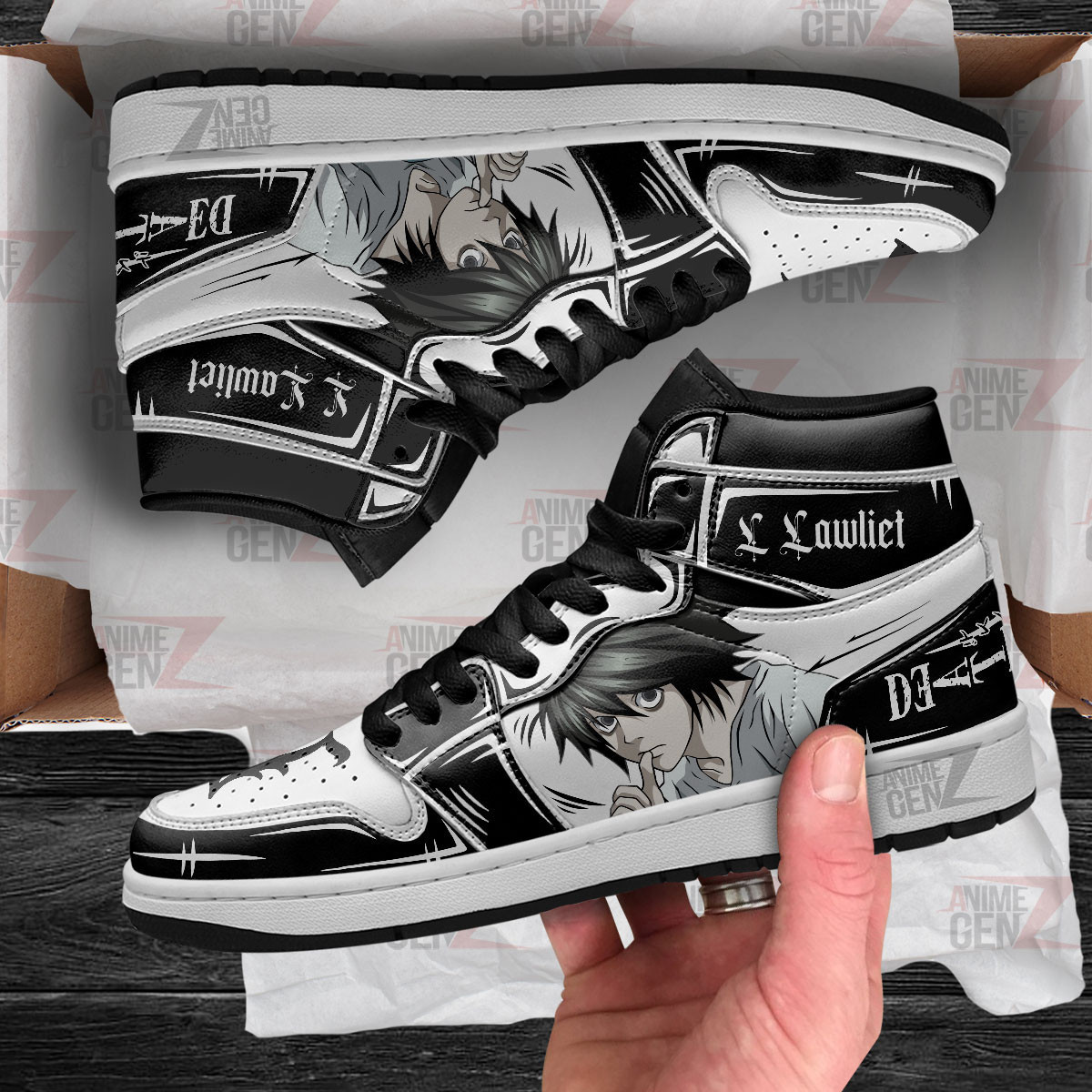 JD Sneakers Death Note L Custom Anime Shoes - Image 4