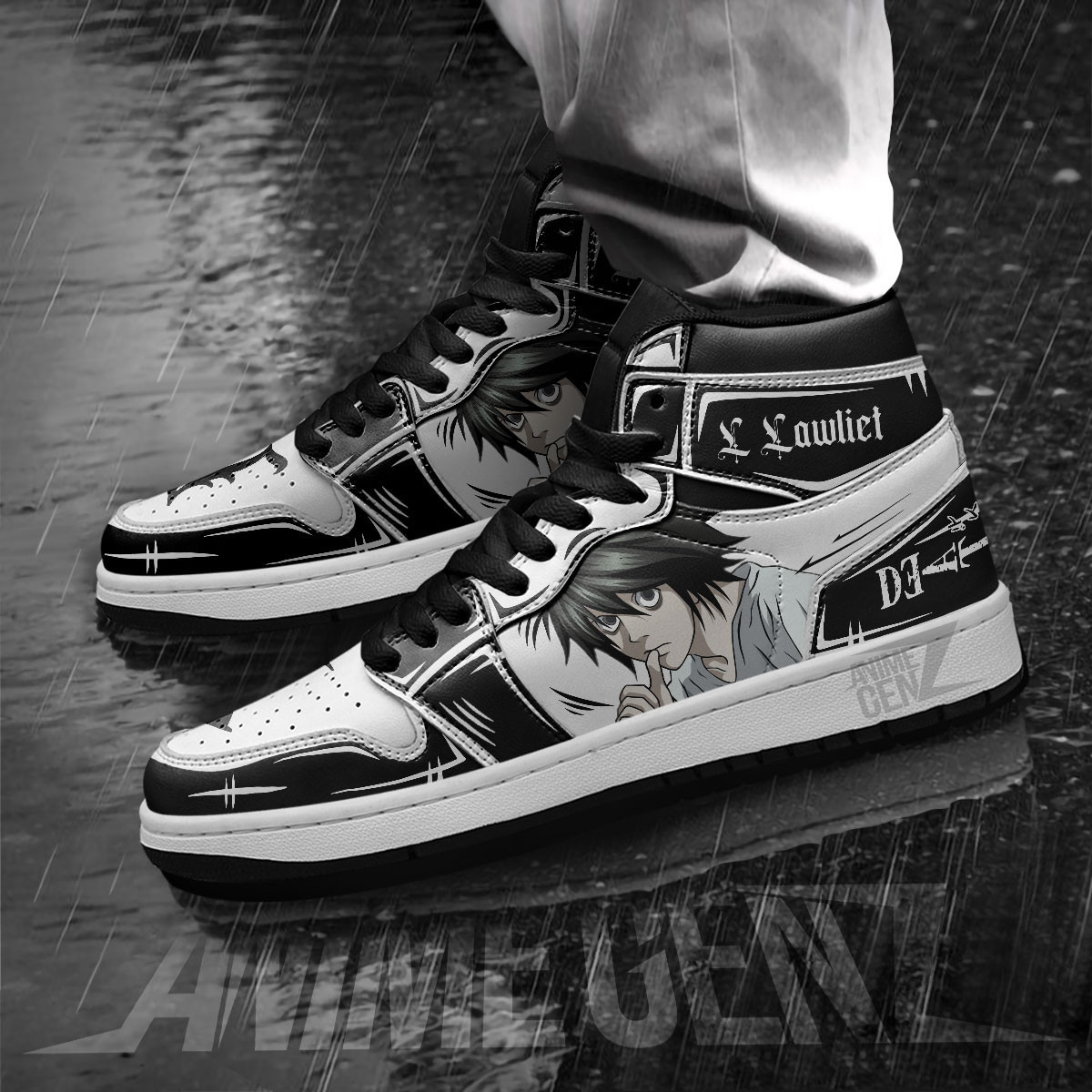 JD Sneakers Death Note L Custom Anime Shoes - Image 3